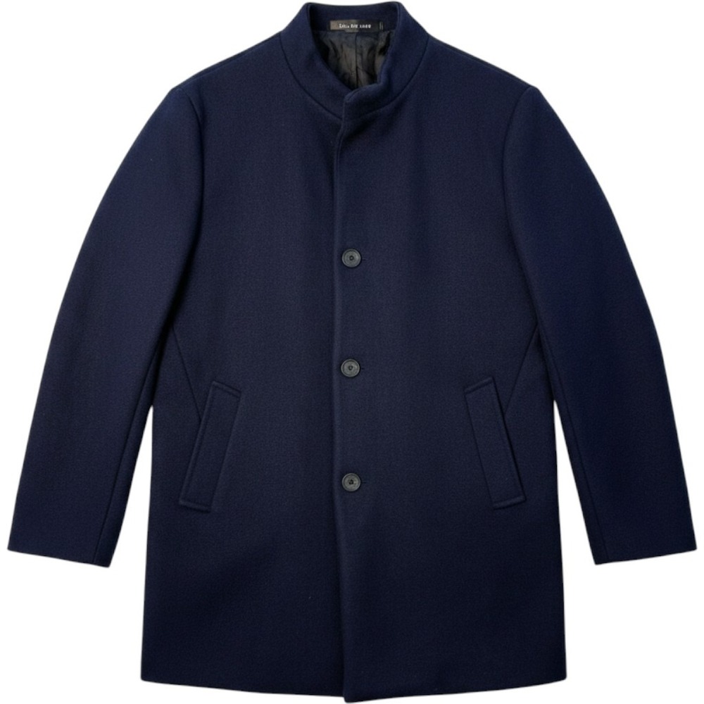 West Louis Overcoat Men M Navy Blue Wool Winter Pea Coat Classic Heritage NEW